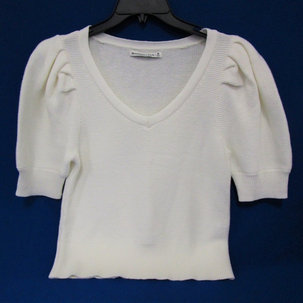 Abercrombie & Fitch Crop SS Sweater White